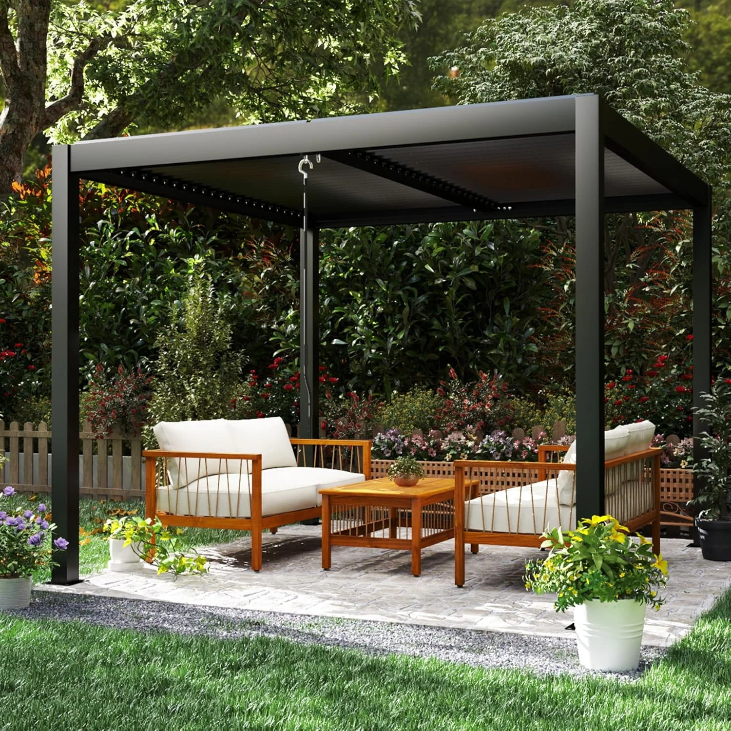 Outsunny Aluminium Pergola 3 x 3 m (2)